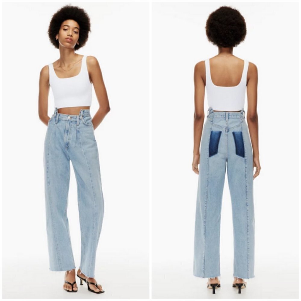 Agolde Pieced Angled Jeans ~ Matrix Patchwork 29 … - image 4